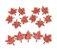 Healvian 15 Pièces Broche Érable Alliage avec Finition Goutte Huile Lot de Pins Drapeau Canadien Accessoires Automne pour Femmes et Hommes Souvenirs de Thanksgiving et Fête Canada
