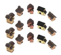 Healvian 15 Pièces Décoration de Paysage Miniature Maison en Résine DIY | Cottage Rustique Moderne, Scène Instantanée, pour Terrarium de Mousse, Bord de Fenêtre et Bureau