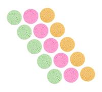 Healvian 15 Pièces Ronds Mousse Douce pour Maquillage Visage Éponge Cosmétique Confortable Jaune Rose Vert Accessoires Pratiques pour Fond de Teint
