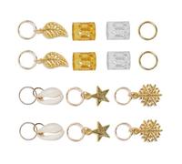 Healvian 164 pièces Anneaux Métalliques Dreadlocks Accessoires Cheveux Tresses Africaine Bijoux Tube Décoratifs