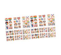 Healvian 18feuilles Autocollants Arc-ciel Temporaires Pour Célébrations De Fierté De Éphémères Forme De Coeur Accessoires De Fête Pour Adultes