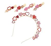 Healvian 1ensemble Heart Headband Hair Accessories Romantic Barrettes Clips for Wedding and Valentine Day
