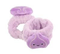 Healvian 1paire Cute Stuff Towel Scrunchies Absorbent Wristbands for Skin Care Washing Face Plush Material for Daily Routine Cartoon Light