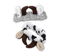 Healvian 2 Bandeau En Corne Bande De Poils Du Visage Duveteux Velu Cerf Ramure Bois Pour Fille Bouffi Se Maquiller Bandeau De Maquillage Femme Bonjour En Tissu