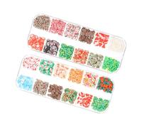 Healvian 2 Boîtes Ornements D'art D'ongle De Noël Manucure Éléments De Noël Accessoires Décoration D'art D'ongle De Noël Autocollants D'art D'ongle De Noël Strass Paillettes Pâte Polymère