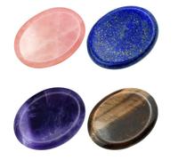 Healvian 2 Ensembles 4 Pièces Pierre pouce brut pierre d'inquiétude du pouce grattoir point de déclenchement palmier gua sha guasha rouleau massage outils de spa planches à gratter jade