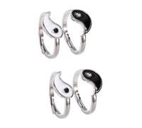 Healvian 2 ensembles Bagues De Couple Tai Chi Bagua Bagues Ouvertes Réglables Pour Femmes Bagues De Couple Chinoises Bagues Pour Femmes Bagues De Couple Assorties 2 pièces * 2
