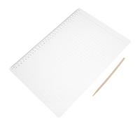 Healvian 2 Ensembles Ensemble de Règles Droites en Plastique Multifonctionnelles Pochoir à Lignes 0,9cm et 30 Cases, Support Précis pour Calligraphie et Examens Linguistiques