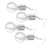Healvian 2 Paires Boucles d'oreilles ampoule ampoules boucles d'oreilles en suspens pour les femmes disco Pendre pendentifs d'oreille boucles d'oreilles pendantes ampoule Plastique blanche