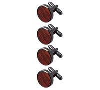 Healvian 2 Paires Boutons de Manchette Bois pour Hommes de Manchettes Rondes Marron Accessoire Élégant pour Chemises et Costumes