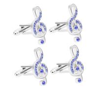 Healvian 2 Paires Boutons de Manchette de Mode pour Chemises Design Note Musicale de Cufflinks pour Hommes