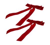 Healvian 2 Pièces Accessoires Pour Cheveux De Filles Nœuds Pour Cheveux Pinces à Nœuds Pompons Queues De Cheval Pour Tout-petits Barrette Fille Pince Attache Mignon Ado Ruban Long