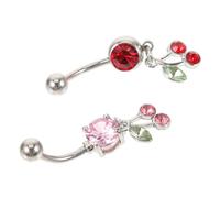 Healvian 2 Pièces Anneaux de Nombril Acier Inoxydable Bijoux Femme et Colorés pour Nombrils Mode Valentine Anniversaire