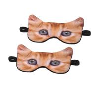 Healvian 2 Pièces bandeau de dessin animé oeil pour dormir masques pour les yeux œil Couverture masques de sommeil pour femmes masque pour les yeux drôle calicot Chocolate