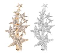 Healvian 2 pièces Barrettes Cheveux Étoile à Strass Épingles Cheveux Femmes avec Design Délicat Accessoires Coiffure pour Fête et Usage Quotidien Pack et Or
