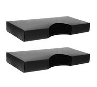 Healvian 2 Pièces Boîte à Moufles Distributeur de Moufles en Plastique Noir Transparent, Design Unilatéral, Rangement de Table pour Healthcare et Zones à Forte Utilisation