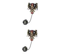 Healvian 2 Pièces Bracelet Main Squelette Halloween Femme Dentelle Noire Accessoire de Fête Costume Pirate Gothique