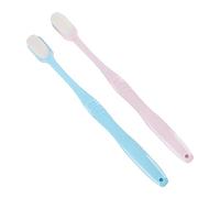 Healvian 2 pièces Brosse à Dents Souple Design Ergonomique pour Nettoyage Oral Rose Bleu Confort et