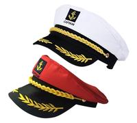 Healvian 2 Pièces Chapeau De Marin Capitaines Tricorne Chapeaux Pour Hommes Chapeau De Yacht Chapeau De Pirate Faire La Fête Chapeau De Fête Première Cosplay Plastique
