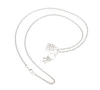 Healvian 2 Pièces Collier de maison pendaison de crémaillère chaînes de chandail pendentif clé colliers pour femmes à la mode colliers en alliage de zine Silver