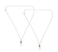 Healvian 2 Pièces Collier Graines de Moutarde Verre pour Hommes et Femmes Pendentif Chrétien Inspirant Bijou Léger avec Fiole Symbolique Cadeau Religieux