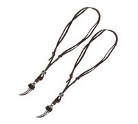 Healvian 2 pièces Collier Viking Homme Réglable Cuir avec Pendentif Dent de Loup Tribal Bijoux Vintage pour amateurs de légendes du Nord