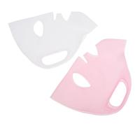 Healvian 2 Pièces Couverture de Masque Visage Silicone Réutilisable pour Femmes Maintien Hydratant pour Patchs Visage Outil Beauté Adaptable et Absorption