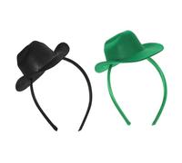 Healvian 2 Pièces Cowboy Hat Hairbands Lightweight And Comfortable Western Party Headbands For Carnival Costume Accessory