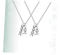 Healvian 2 Pièces De Bijoux Collier Roman Collier De Microscope Collier Double Hélice Bijoux De Chimie Organique Pour Femme Collier Drôle Silver