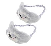 Healvian 2 Pièces de Sommeil Garçon Fille Doux Peluche Nuit et Cache Yeux Occultant pour Sieste Maison et Voyage Gris Motif Singe