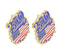 Healvian 2 Pièces Épinglette Accessoire Polyvalent pour Célébration Patriotique Statue Liberté en Alliage et Émail Bleu pour Jour de L'indépendance Américaine 250e Anniversaire