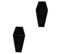 Healvian 2 Pièces Étagère Forme de Cercueil Bois Rangement Mural Gothique pour Objets Décoratifs et Collections Étagère Réutilisable pour Table ou Mur pour Plantes Bougies et Bibelots