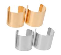 Healvian 2 Pièces Grooved Wide Cuff Bracelets For Women Adjustable Open Metal Statement Bangle In And Punk Geometric Wrist Wrap Jewelry