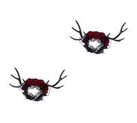 Healvian 2 Pièces gros bandeau en bois de cerf cheveux Bandeau de bois de renne chouchous cheveux bijoux de cerceau de de fille coiffe de noël