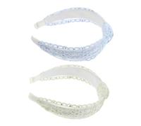 Healvian 2 Pièces Hairbands For Women Wide Embroidered Rhinestone Headbands Floral Fashion Accessories For Parties Festivals And Special Occasions
