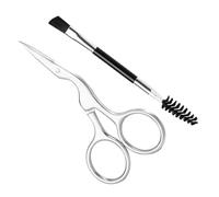 Healvian 2 pièces Kit Sourcils Ciseaux Tailler Sourcils et Brosse de Toilettage et Antidérapant pour Mise Forme Précise