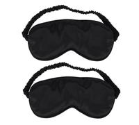 Healvian 2 pièces Masque de Sommeil Soie Double Face Masque Oculaire Ajustable Occultant pour Dormir Profondément Confortable et Convient Adultes et Garçon Fille Noir