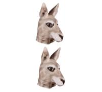 Healvian 2 Pièces Masque Kangourou Complet pour Halloween Déguisement Adulte Accessoire de Fête Mascarade Cosplay Unisexe Matériau pour Carnaval et Festival
