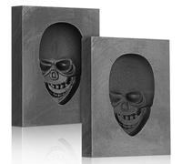 Healvian 2 Pièces Moule de Coulée en Graphite Forme Crâne Noir pour Métal et Argenté Technologie de Moulage Haute Densité et Démoulage Facile pour Créations Artistiques