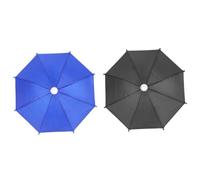 Healvian 2 pièces Parapluies Décoratifs Miniatures pour Téléphone Portable Protection Mobile Vélo Compact et Portable pour Cyclisme Extérieur Bleu Noir