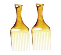 Healvian 2 Pièces Peigne Afro à Dents Larges Plastique Couleur Miel Peigne Styling Pour Cheveux Épais Et Bouclés Démêlant Doux Pour Coiffure Quotidienne