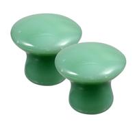 Healvian 2 Pièces Pierre de Massage Visage Aventurine Vert Forme Champignon Outil Gua Sha Naturel pour Soin Peau et Relaxation
