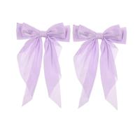 Healvian 2 Pièces pince à cheveux nœud satin pinces à cheveux Royal filles clip noeud ruban décoration des cheveux accessoires pour cheveux chiffon Violet