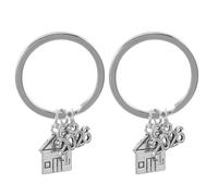 Healvian 2 Pièces Porte-clés Nouvelle Maison Métal Gravé Cadeau Pendaison Crémaillère pour Nouveaux Propriétaires Souvenir Nouvelles Aventures