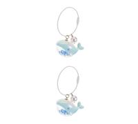 Healvian 2 Pièces Porte-clés petit dauphin sous cotillons porte-clés baleine velu faire la fête devoir couple charmes de bijou de porte-clés de voiture femmes Alliage de zinc