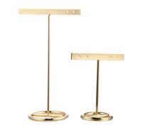 Healvian 2 pièces Présentoirs Doré pour Boucles Doreilles Lot de Supports Durables T Plat Grand Rond pour Bijoux