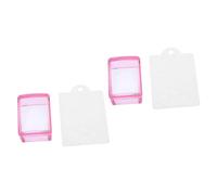 Healvian 2 Pièces Tampon Ongles Silicone Transparent Rouge Kit Manucure DIY avec Grattoir Fin Outil Manucure Accessoire Nail Art et