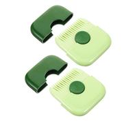 Healvian 2 Pièces tondeuse à cheveux tondeuse à fourche coupe frange tondeuse manuelle tondeuse à pointes fourchues pour femme peignes de coupe de cheveux Plastique Green