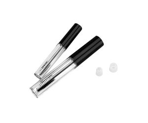 Healvian 2 pièces Tube Mascara Vide Transparent avec Bouchons Noirs Flacon Rechargeable pour Crème Cils Grand et Petit Formats pour Maquillage Yeux Portable Couleur Couleur Aléatoire