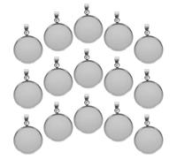 Healvian 20 Pièces Accessoires Pendentifs DIY en Acier Inoxydable Argenté, Plateaux Ronds Simples et Élégants pour Création de Bijoux Personnalisés